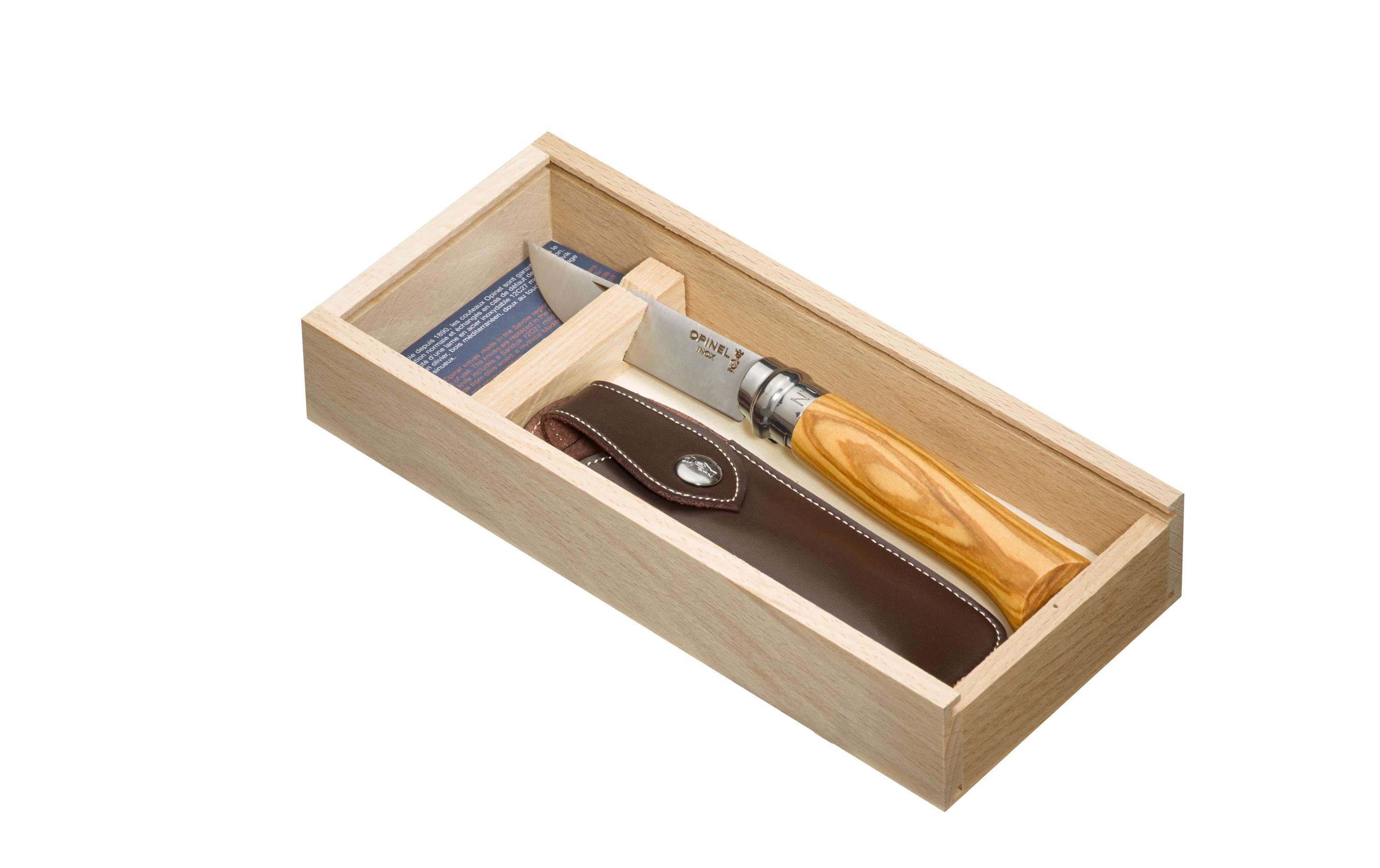 Geschenkbox N°8 OlivenholzKlappmesser Klassiker in der Geschenkbox Ausgabe
