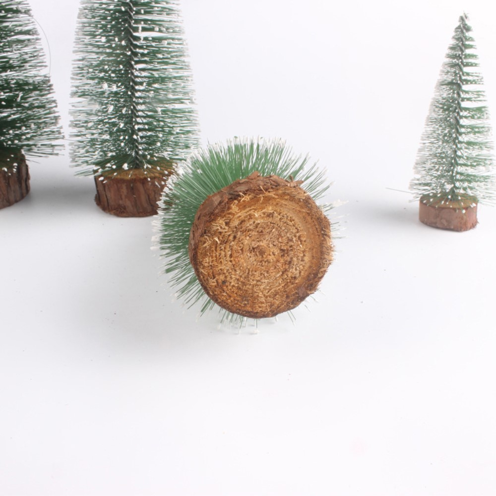 Mini Tannenbaum Deko Aufsteller Weihnachts Tischdekoration - Grün / Braun