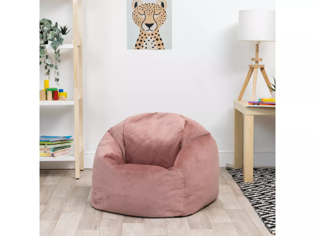 Pouf enfant velours rose - AURORA