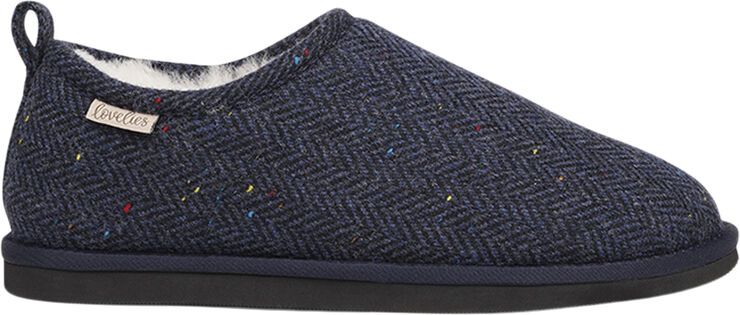 Lovelies PALPANA WOOL - CLOSED WOOL SLIPPERS WITH SHEARLING LINING Blue
