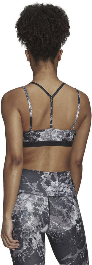 adidas Yoga Essentials Studio Light-Support Allover Print sports bh Sort