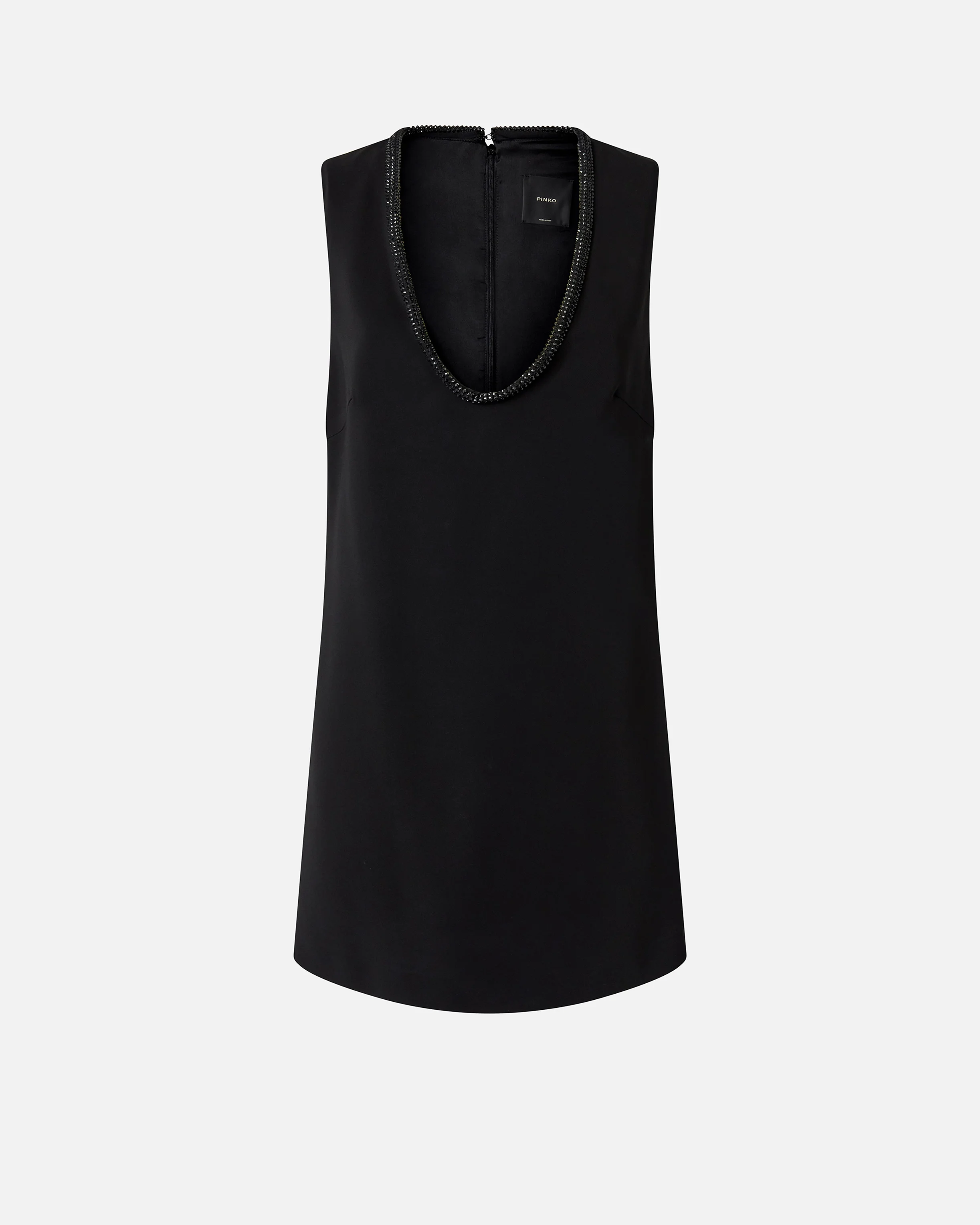 Mini-robe à encolure bijou | Noir
