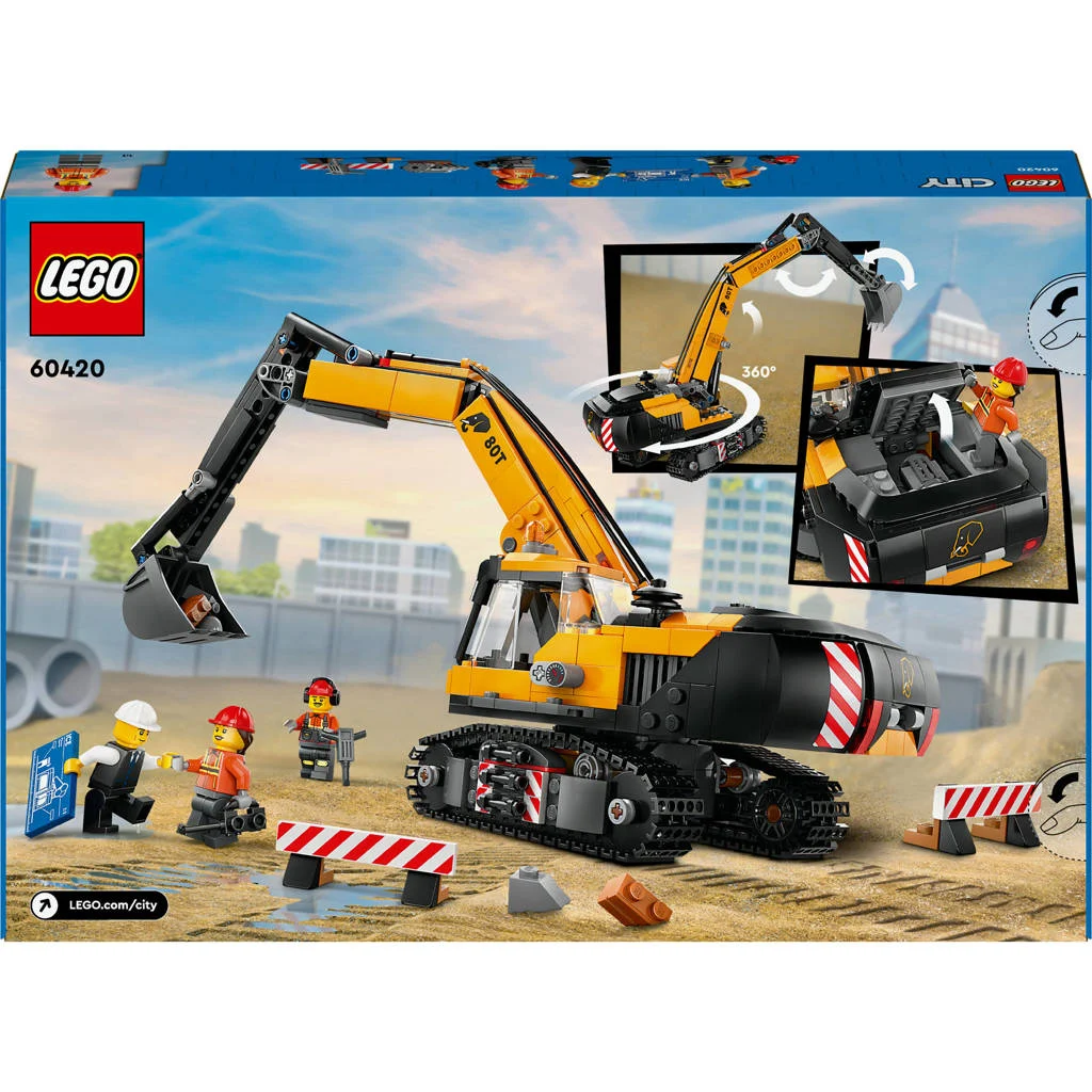 Must have voor de bouw liefhebberGele graafmachine Voertuig Speelgoed voor Kinderen 60420