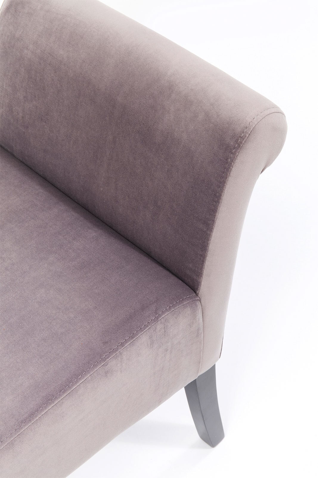 KARE DESIGN Bank MOTLEY 108 x 61 x 40 cm Textil Velvet Silvergrey