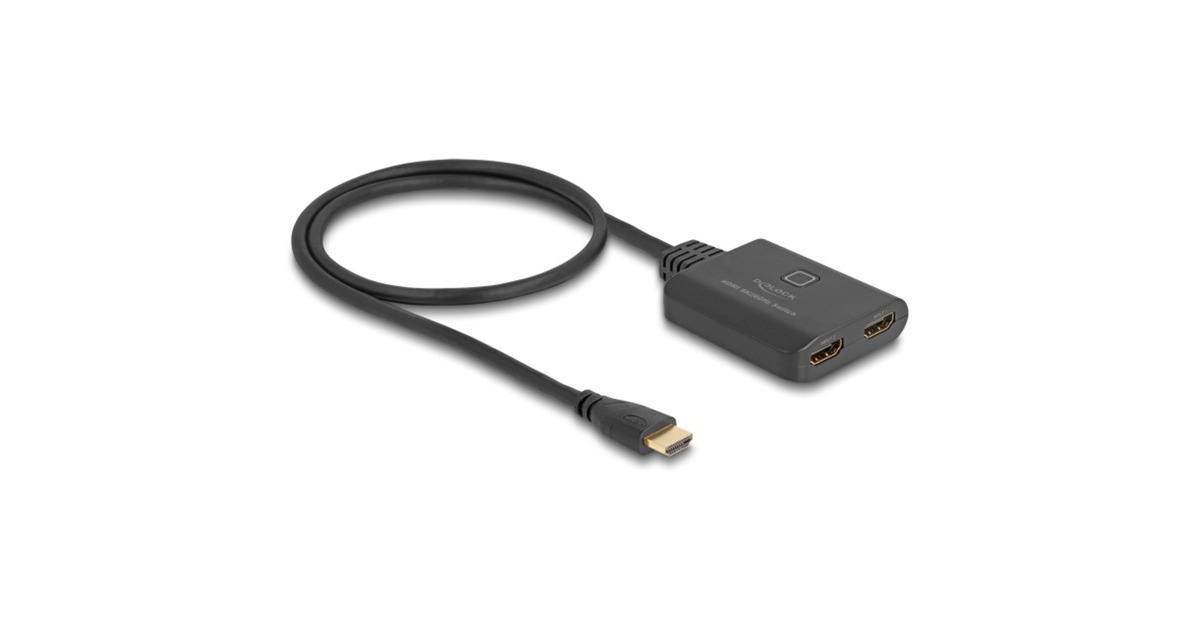 DeLOCKHDMI Switch 2x HDMI in > 1x HDMI out  (Zwart, 0,5 meter, 8K 60 Hz)