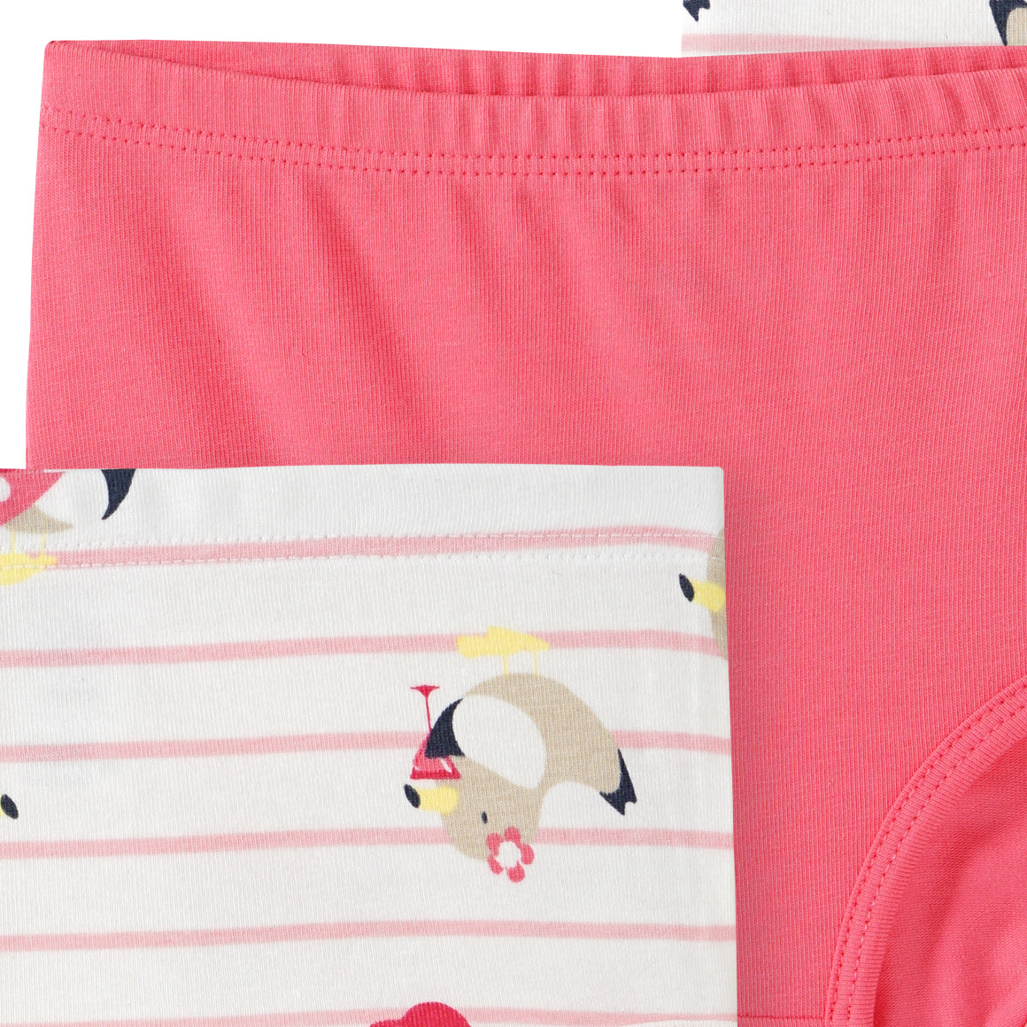 Topomini 3 Baby Slips in verschiedenen Dessins weiss / pink