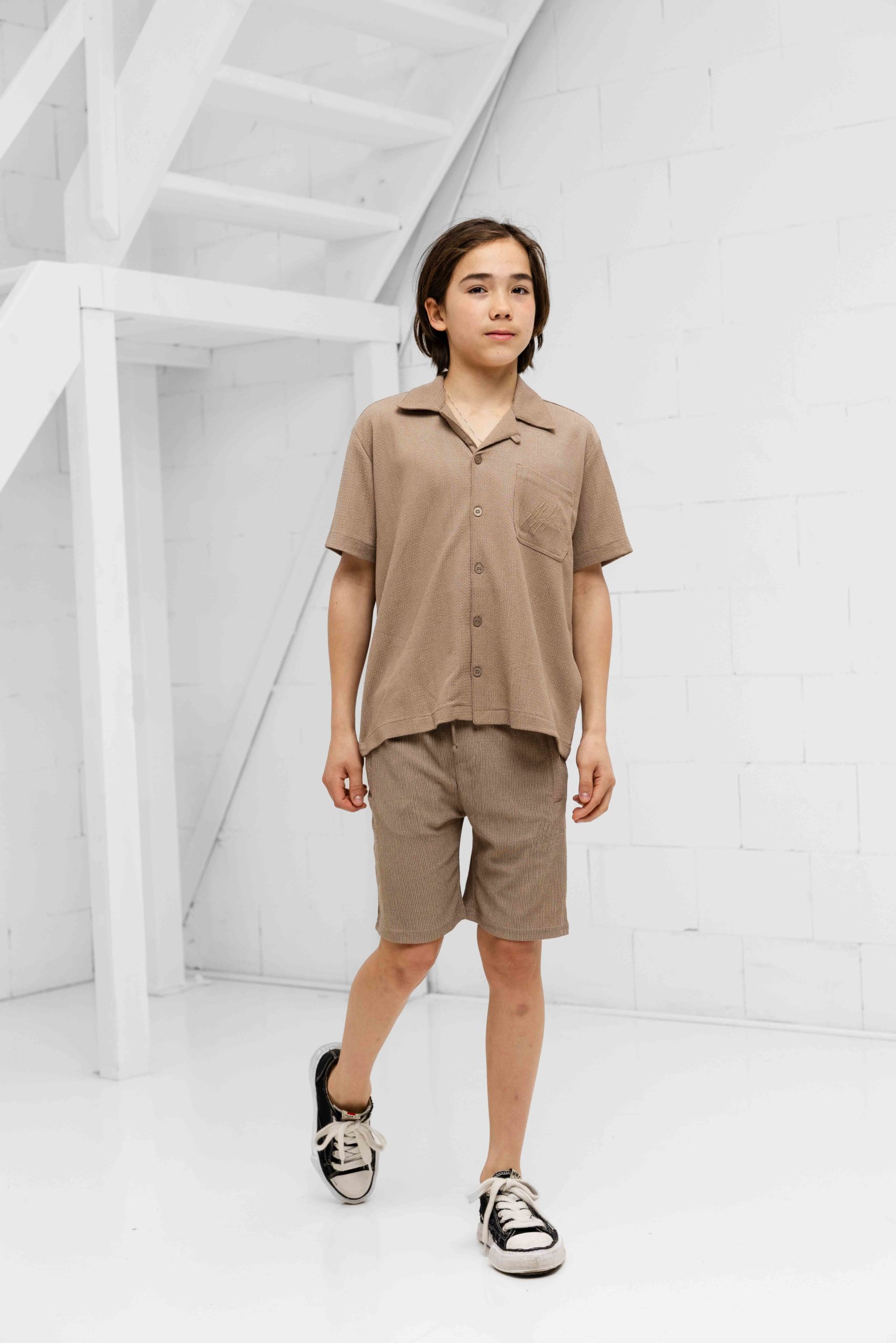 Malelions Seersucker Zomerset Kids Lichtbruin