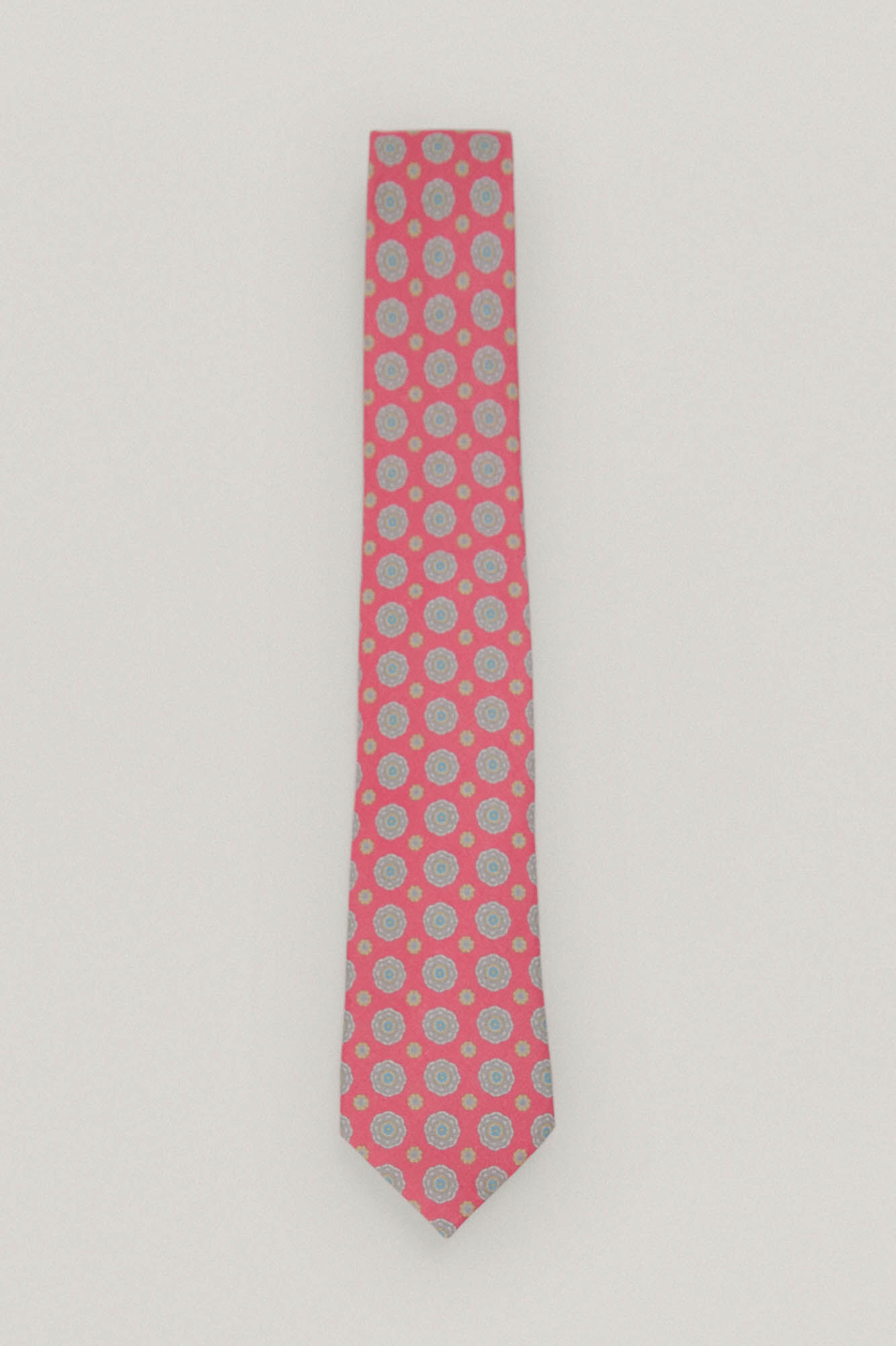 Gravata de seda estampada - Rosa