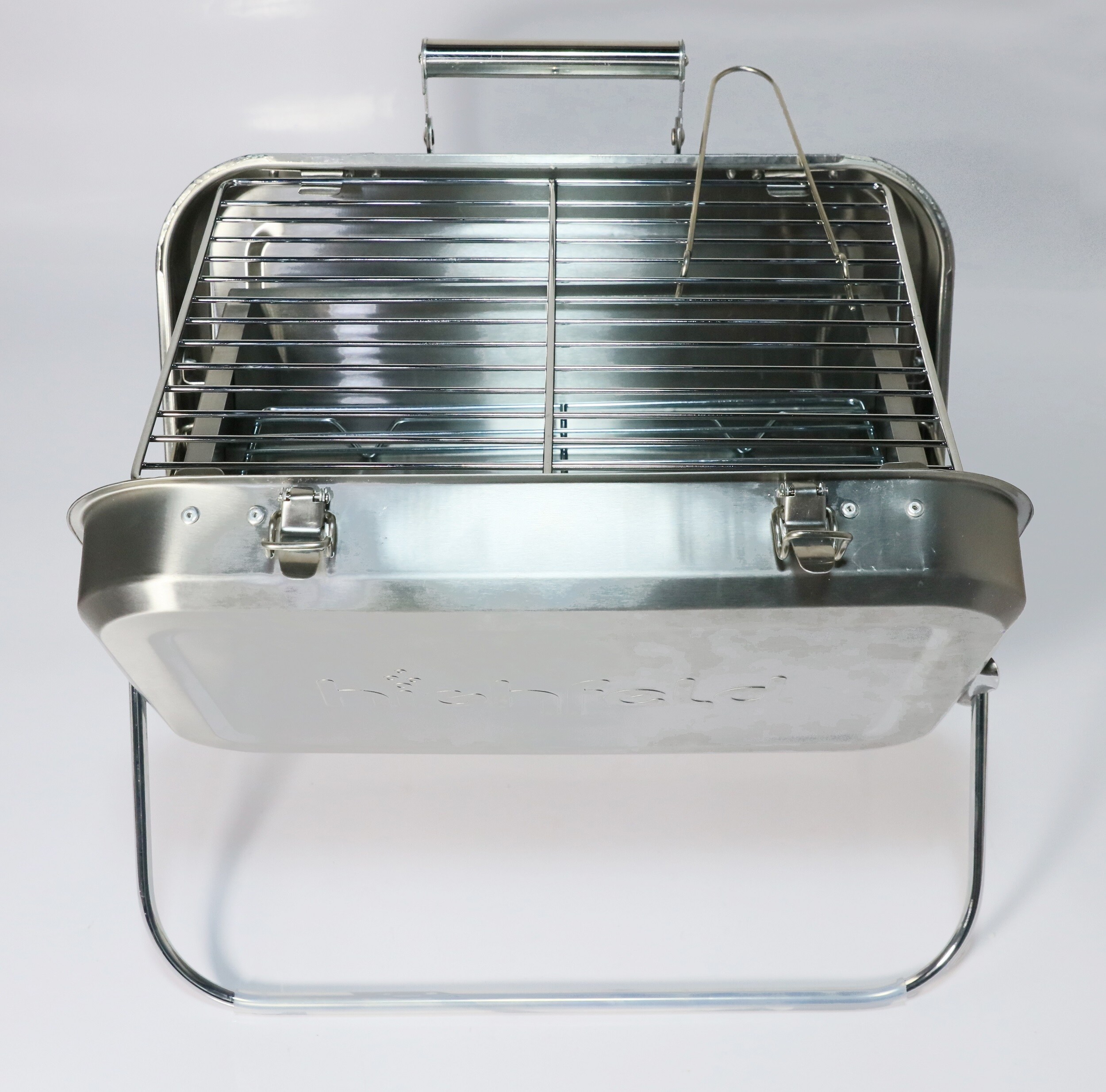 highfeld® Holzkohlegrill Tragbarer Koffergrill Klappgrill Tischgrill Picknickgrill