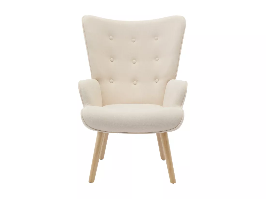 Fauteuil en tissu beige VATELY