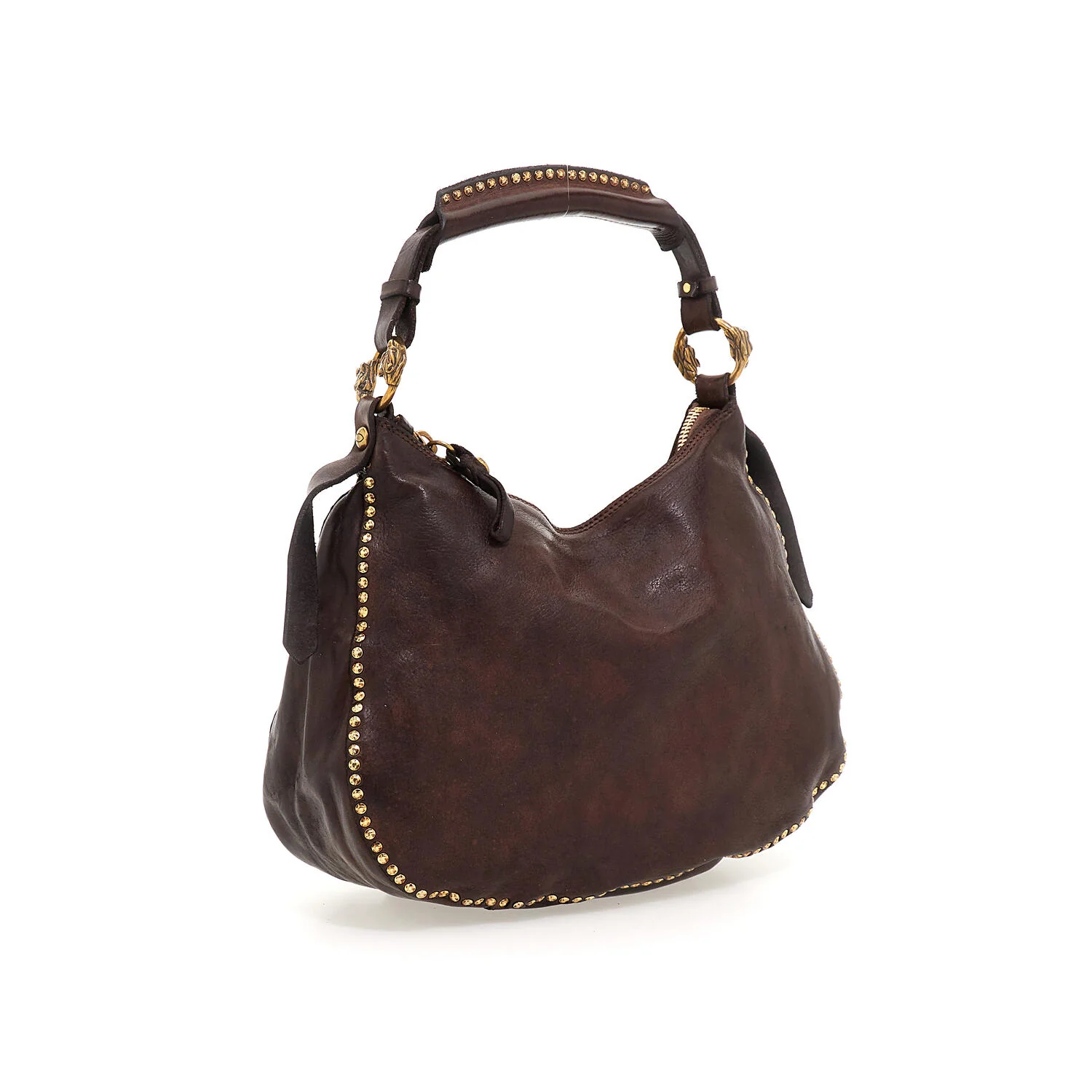 Campomaggi  Skuldertaske med nitter - Dark brown