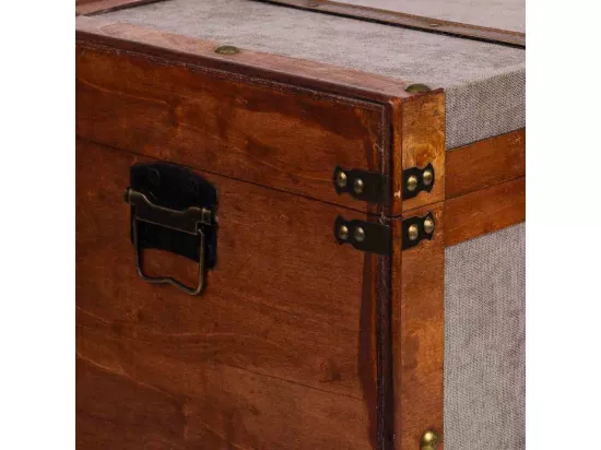 Coffre en bois marron 65x36x38