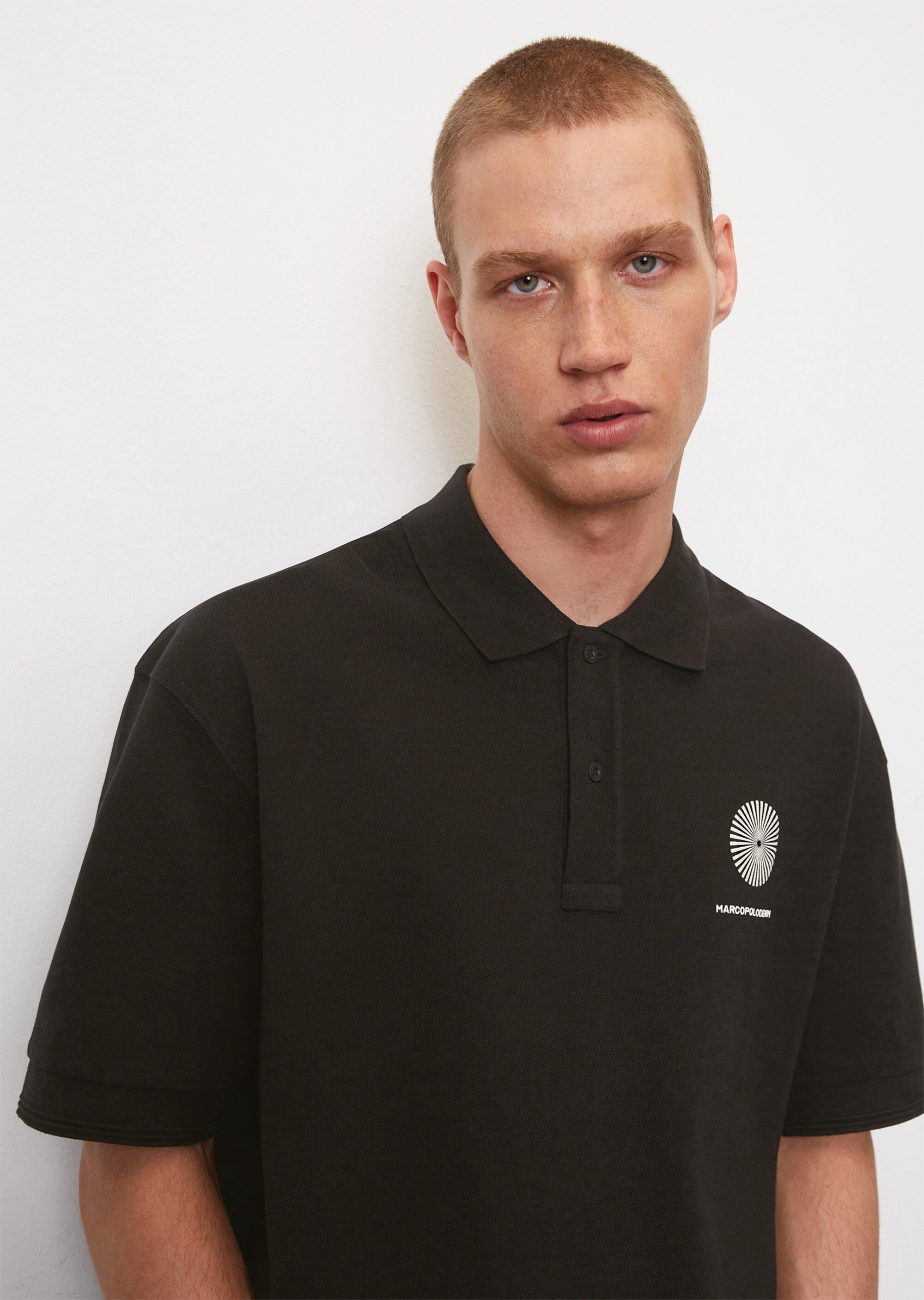 Kurzarm-Poloshirt Piqué oversized aus reiner Bio-Baumwolle