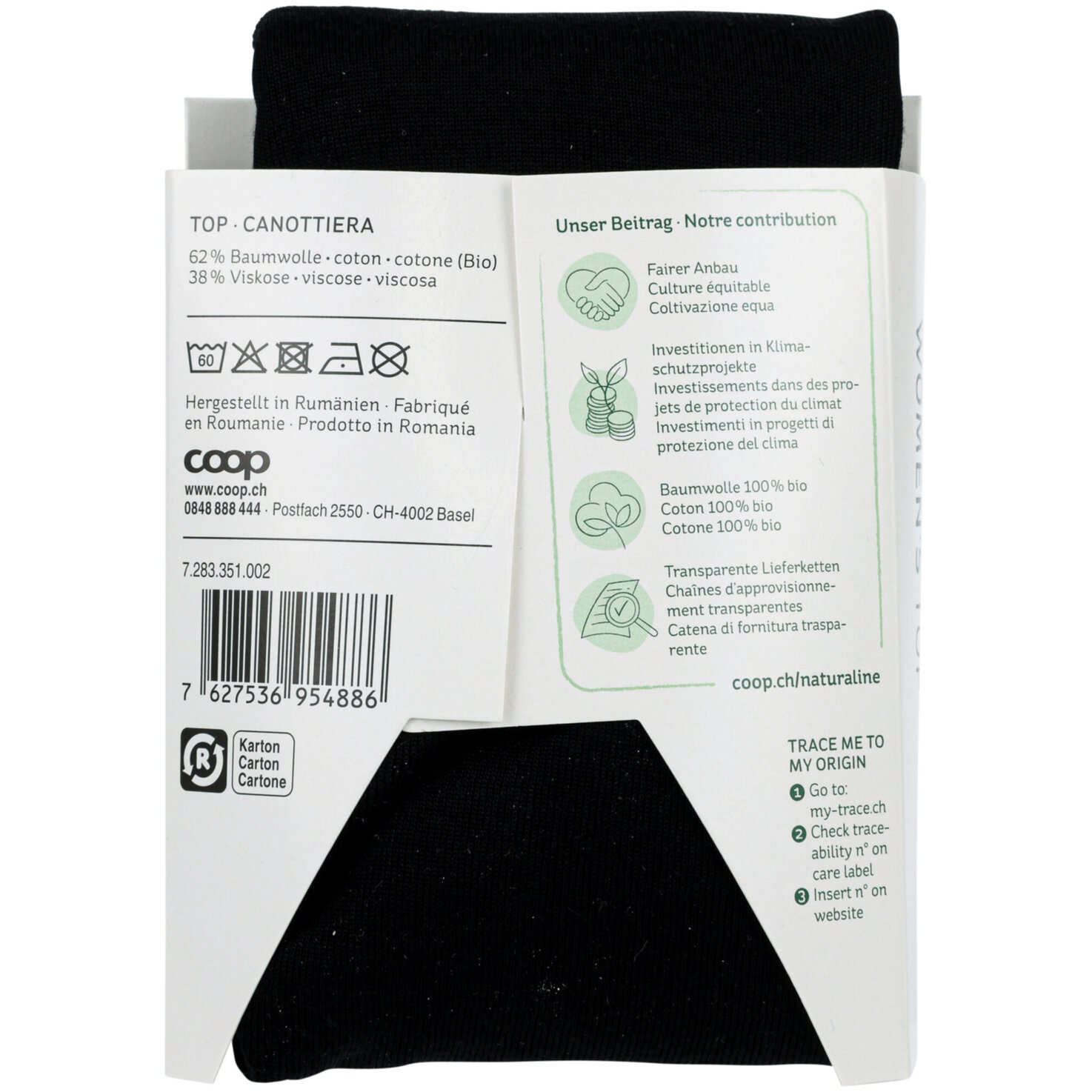 Naturaline Textil Damen Shirt schwarz M