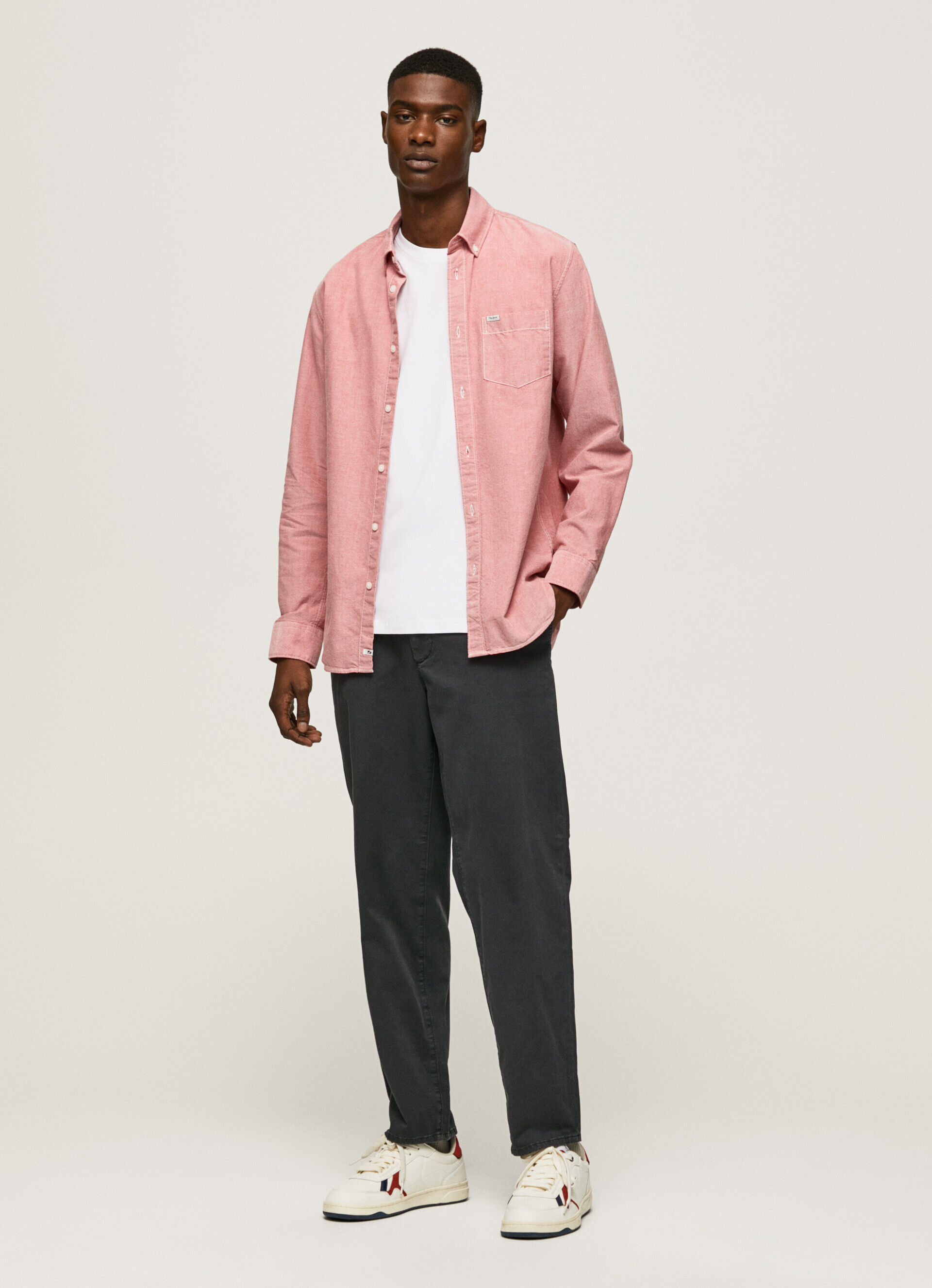 Camisa Oxford de corte Lowell regular - rosa claro