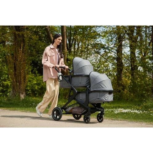 Poussette double Atlantic Twin Mélange Grey - HAUCK