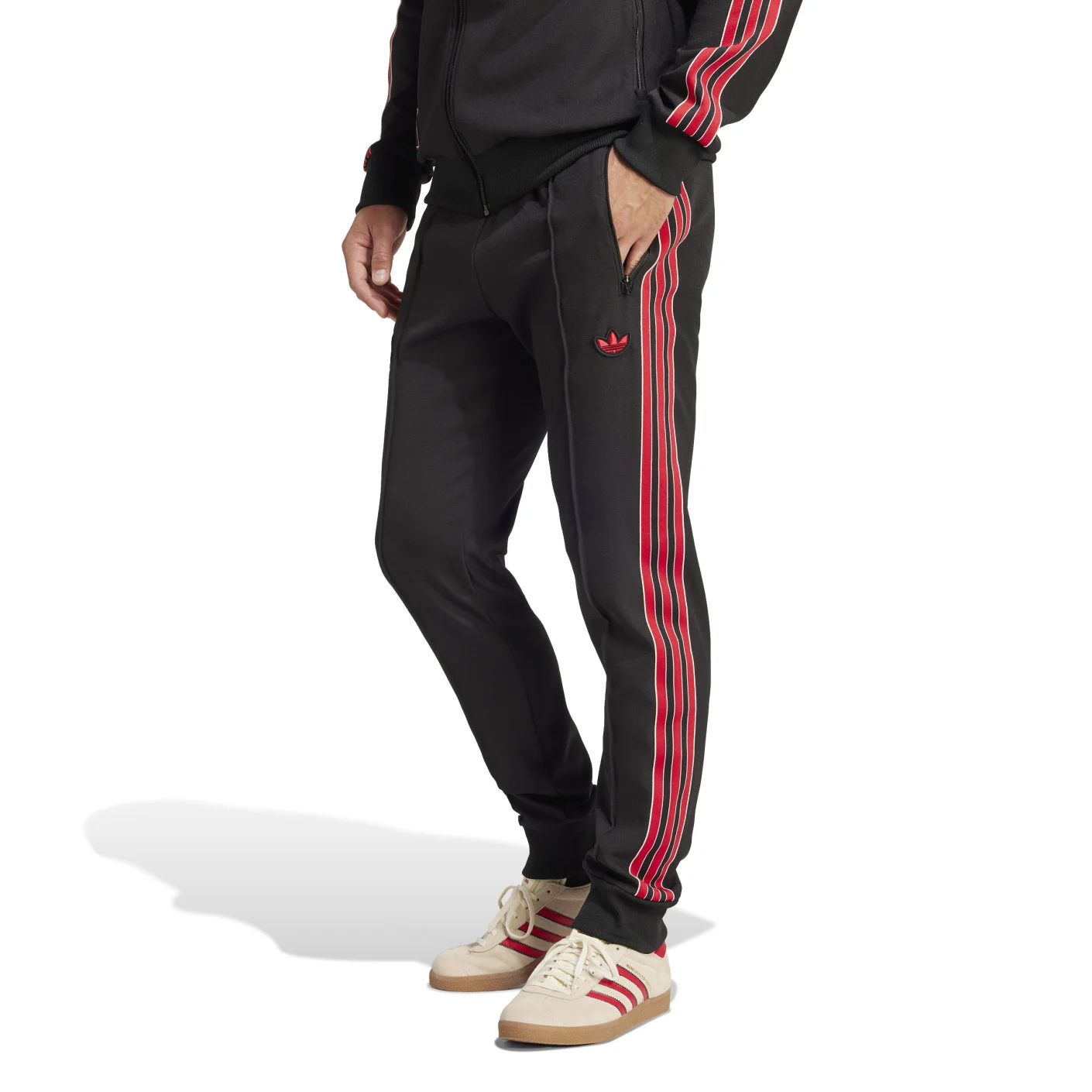 adidas Manchester United Icon Trainingspak Full-Zip 2024-2025 Zwart Rood