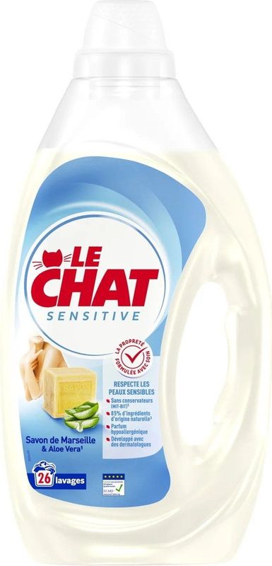 Le Chat - Sensitive Marseille Zeep & Aloe Vera - Wasmiddel - 1.17l