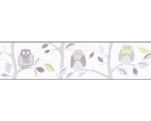 Rand 8955-30 Alleen Randen 9 zelfklevend Kinderfeest Uil turquoise 5 m x 13 cm