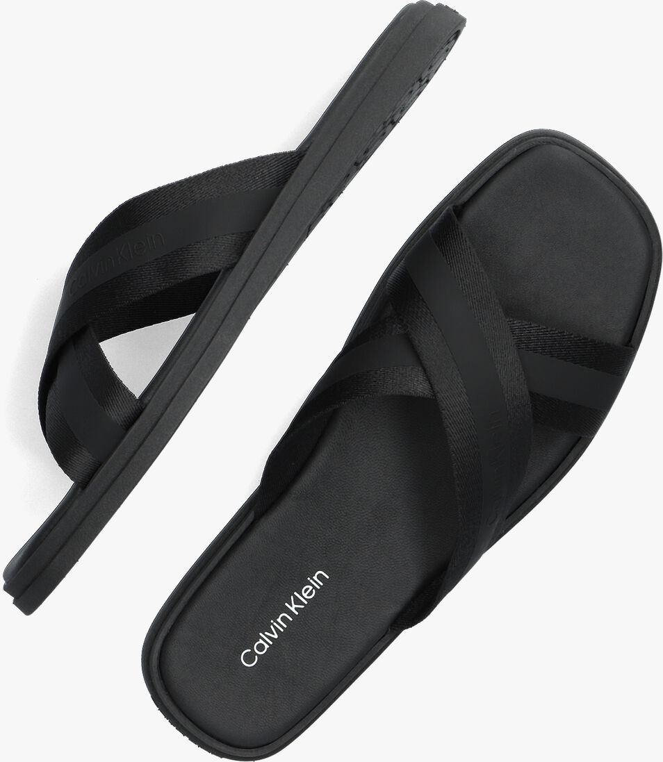 CALVIN KLEIN zwarte calvin klein sandalen webbing cross sandal