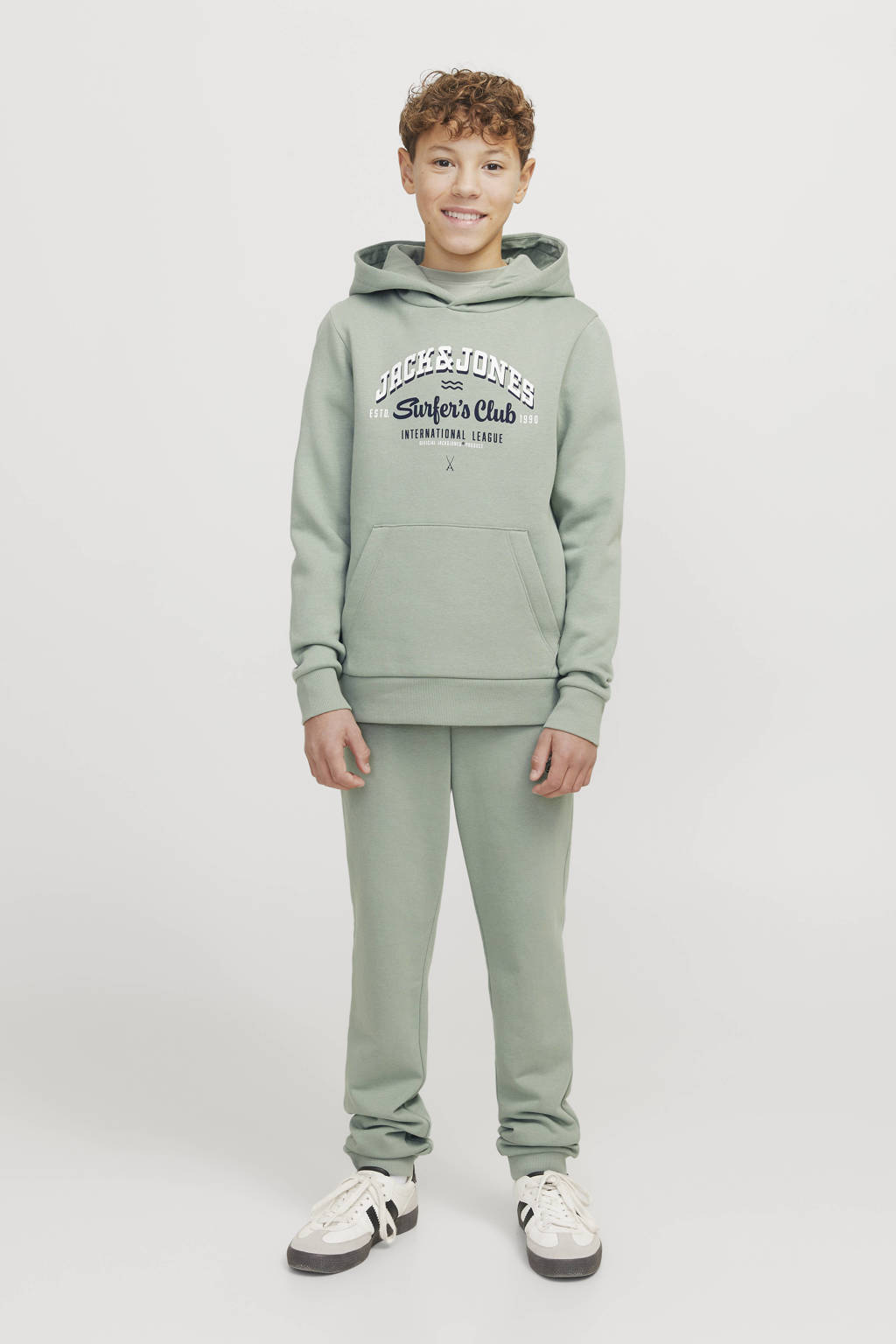 JACK & JONES hoodie JJELOGO met logo zachtgroen