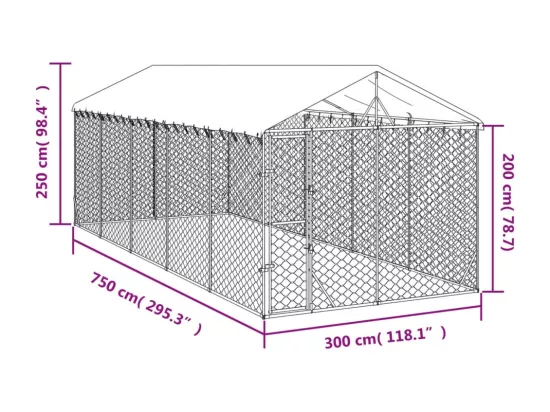 Chenil cage enclos pac argenté 3 x 7.5 x 45414 cm 02_0041902