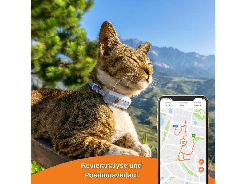 Weenect GPS-Tracker XS für Katzen, Weiss Der kleinste GPS-Tracker für Katzen