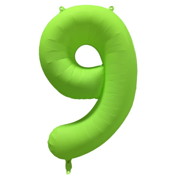 9 Jaar Cijfer Ballon Neon Groen Leeg 86cm