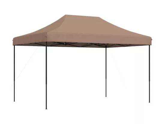 Tente de réception pliable escamotable marron 410x279x315 cm