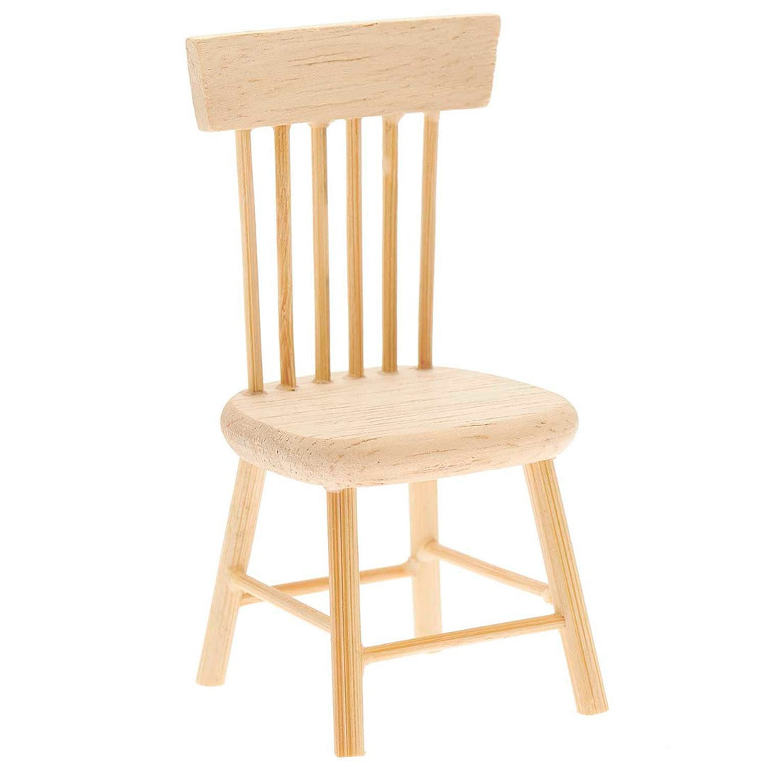 Miniatuur houten stoel - 8,5 cm