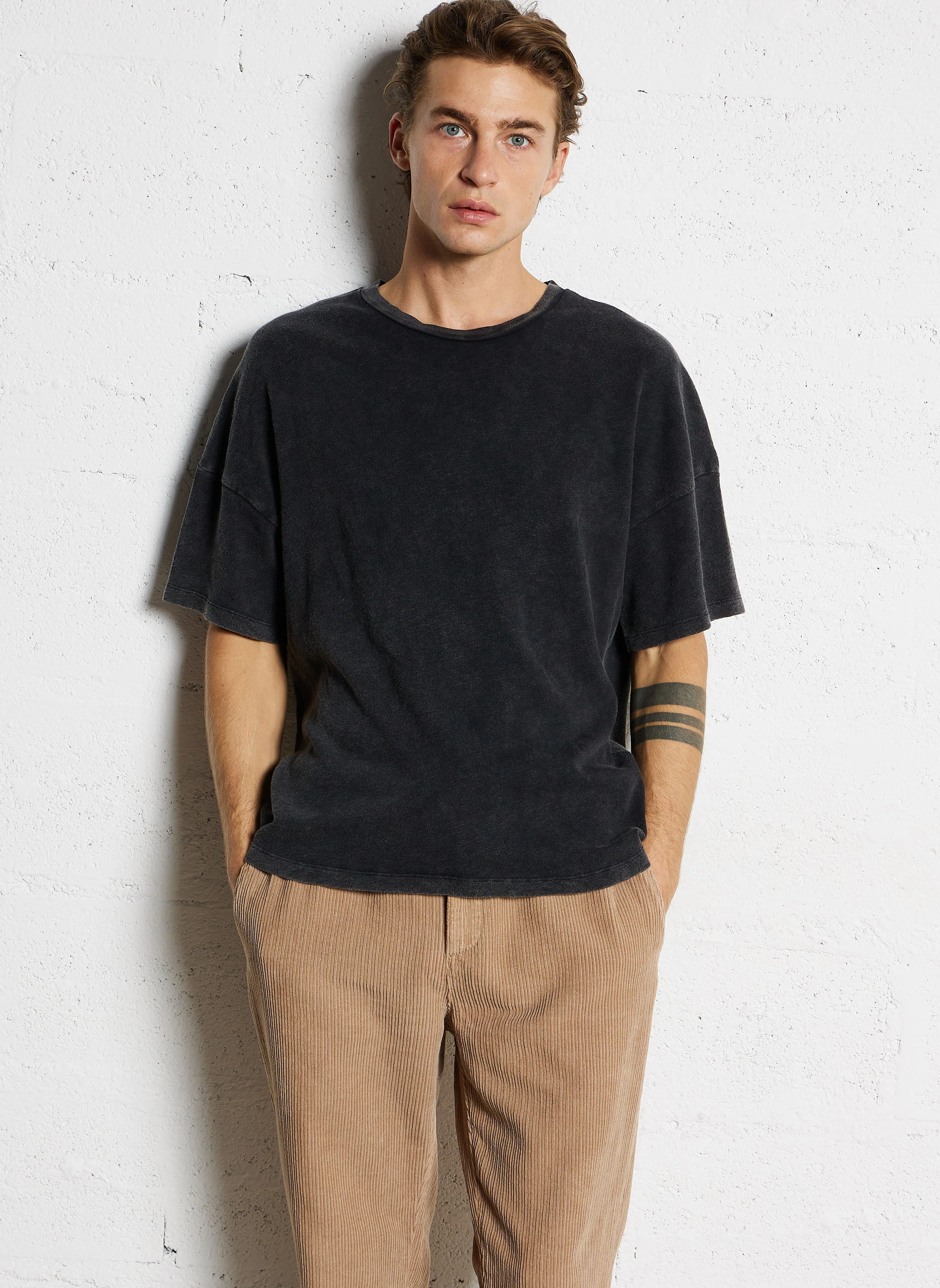SONOMA - Tee-shirt col rond en coton | Gris