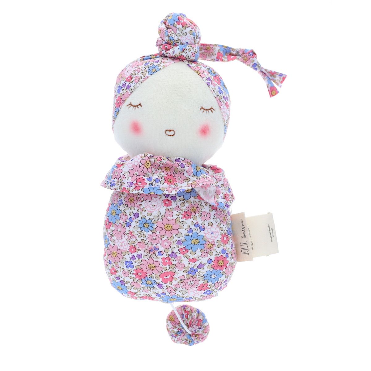 Poupée musicale fleurie bleue et rose Frisette