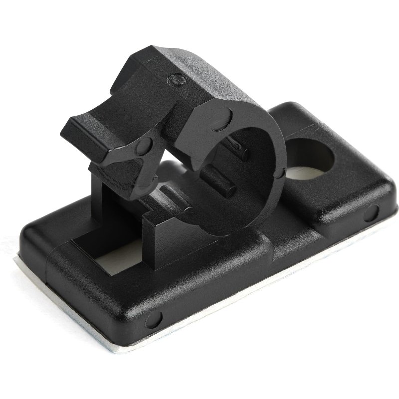 StarTech.com 100 Pinces Attache Câbles Adhésives Noir, Organiseur Câbles Réseau/Ethernet/Bureau/Ordinateur, Range Câbles Bureau Autocollant, Pince Nylon Autocollante Ignifugée UL/94V-2