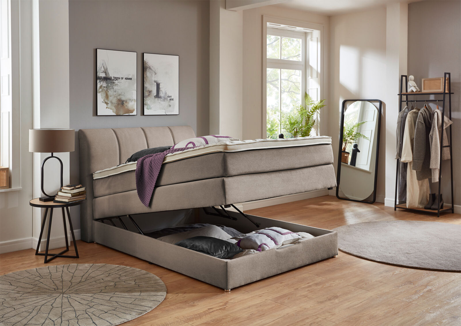 CASAVANTI Boxspringbett MILANO 140 x 200 cm braun