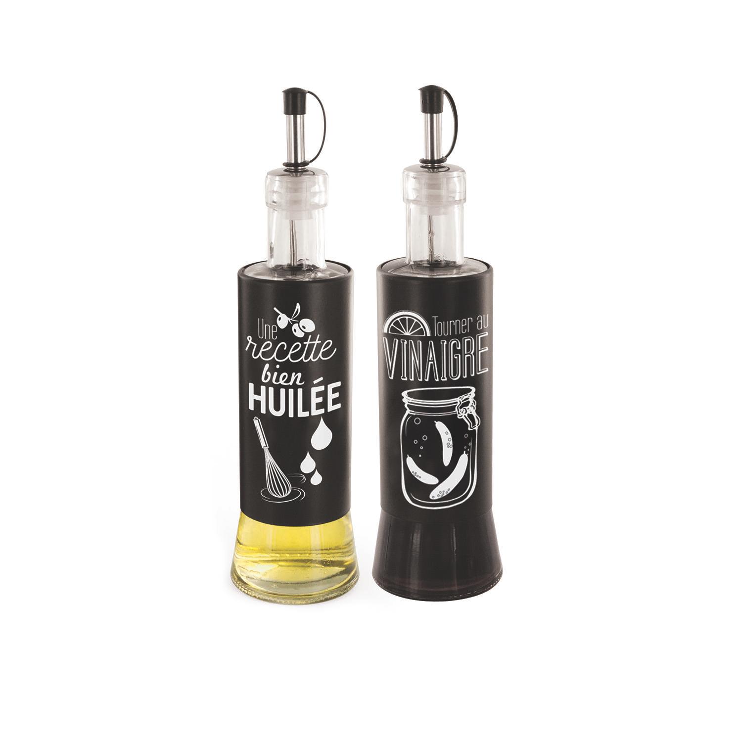 HUILE VINAIGRE VERRE ACIER 6.7X24.8CM