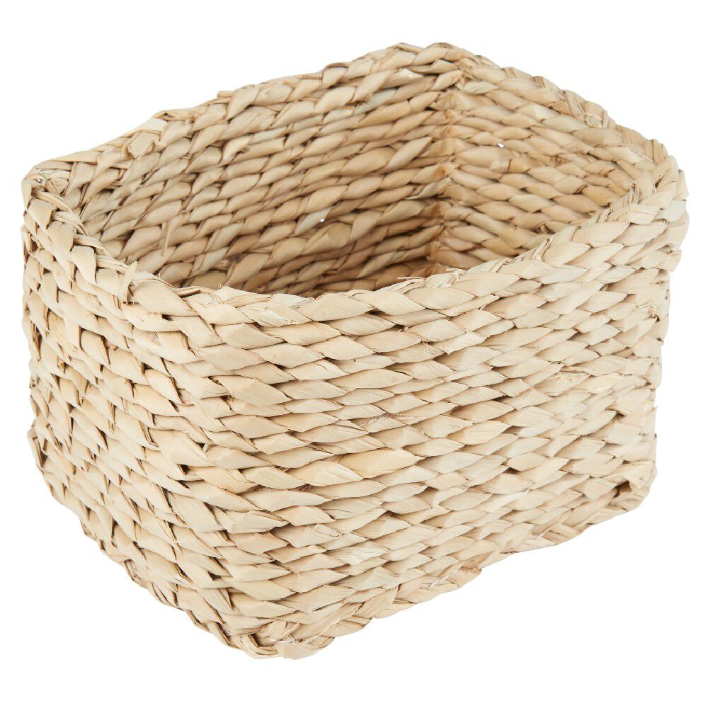 Panière carrée imitation osier naturel