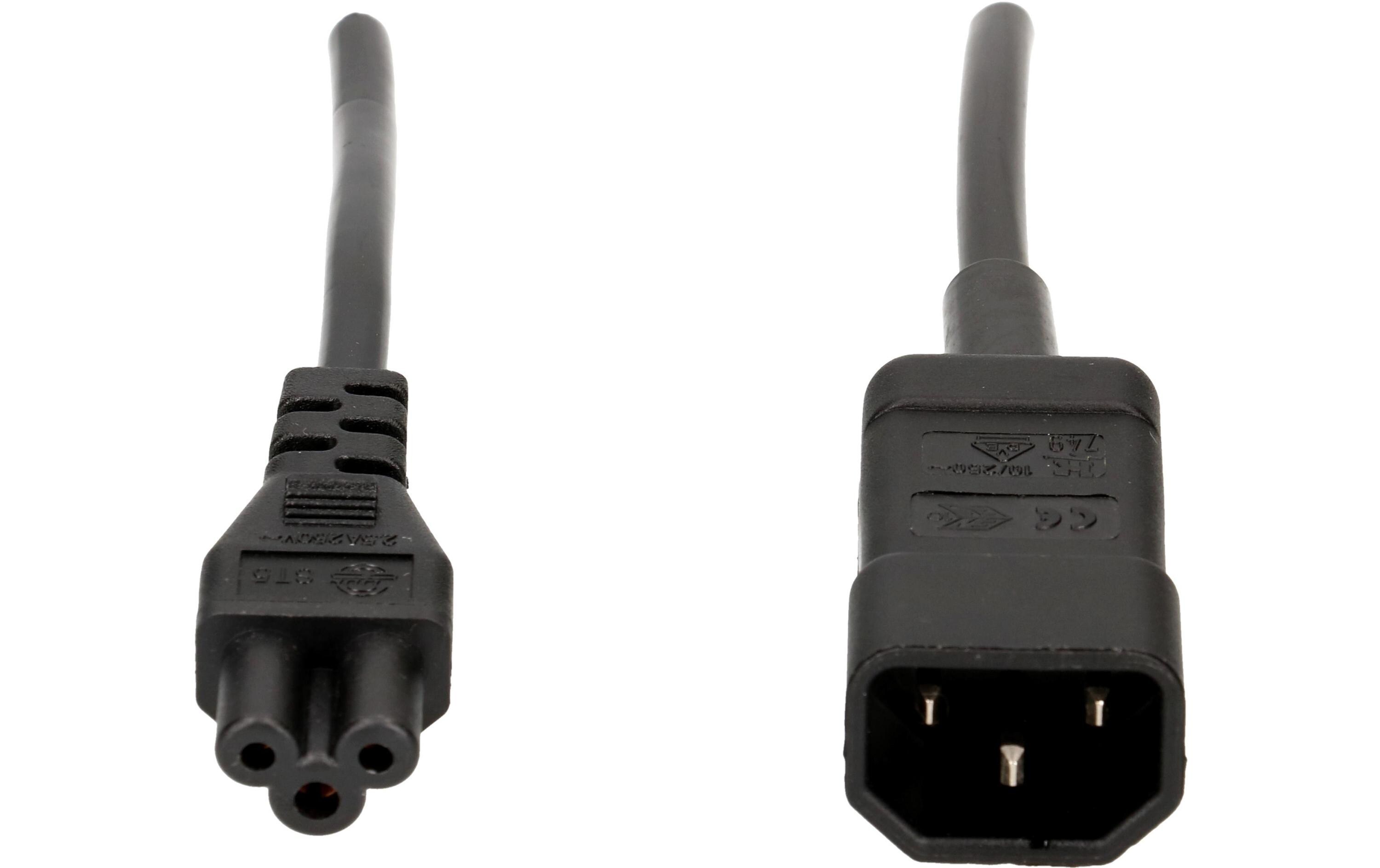 Gerätekabel 1.5 m C5-C14C13 auf C14, 3-polig, 230 V, 1.5 m, rot