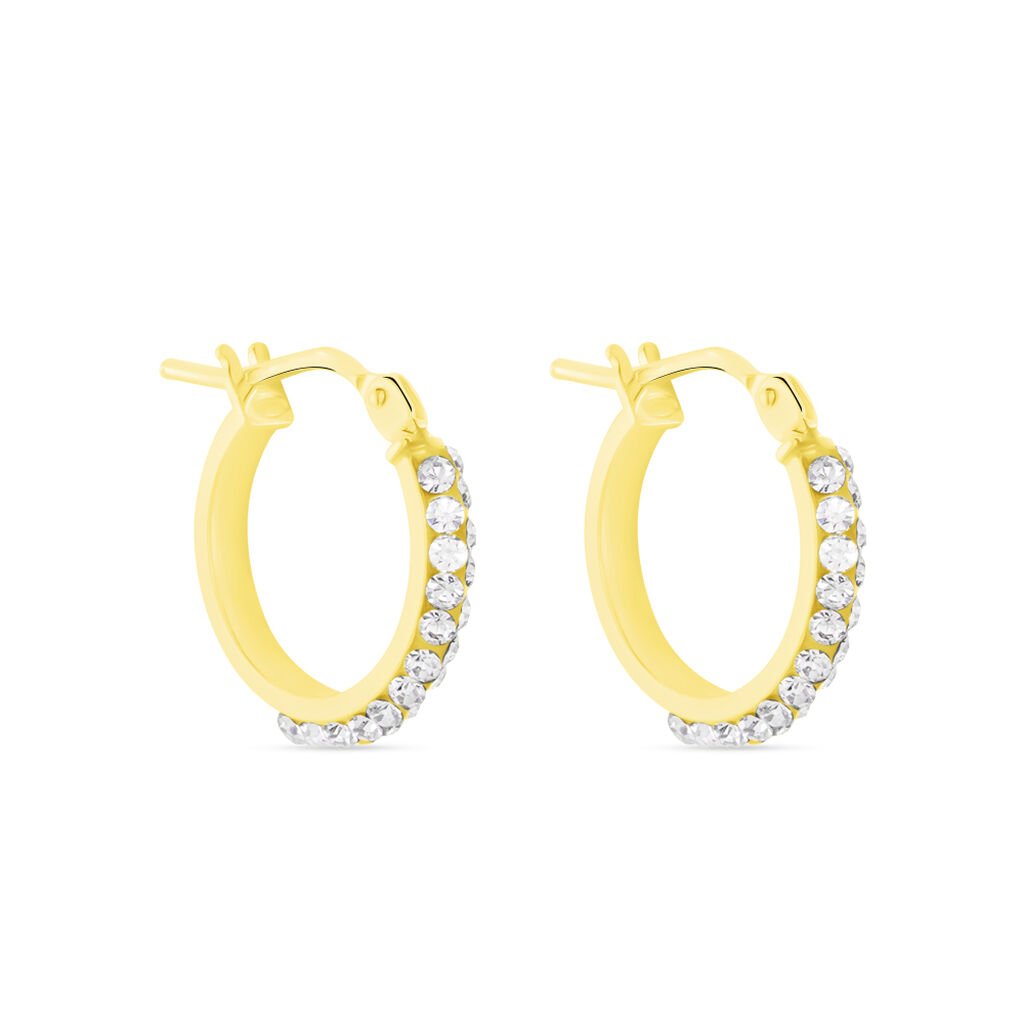 Créoles Sandrine Or Jaune Strass