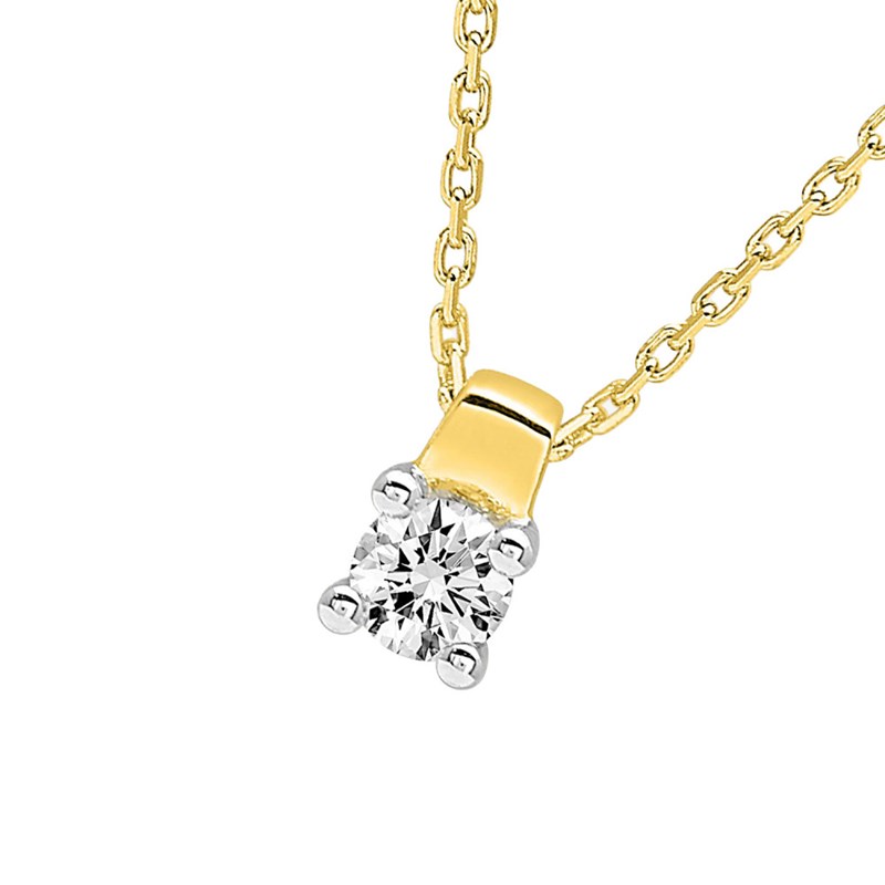 Collier Femme - Or 18 Carats - Diamant 0,18 Carats - Longueur : 42 cm