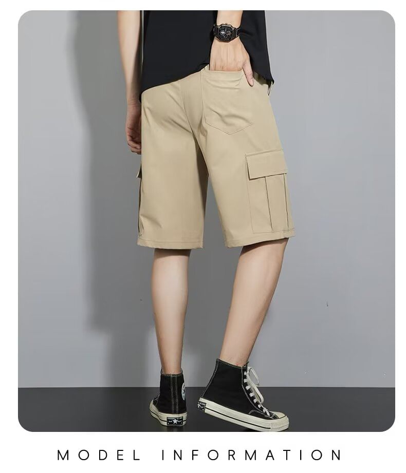 Antaeus - Mid Rise Plain Cargo Shorts