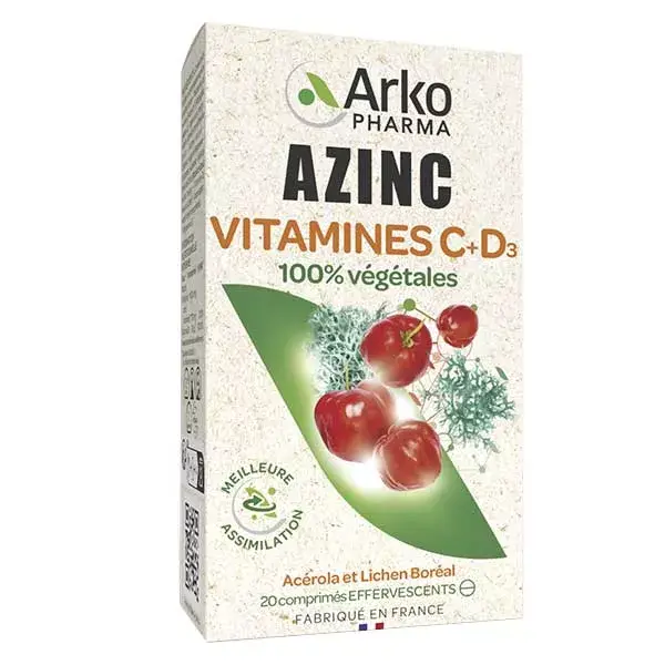 Arkopharma Azinc Vitaminas Naturais C + D 20 comprimidos efervescentes