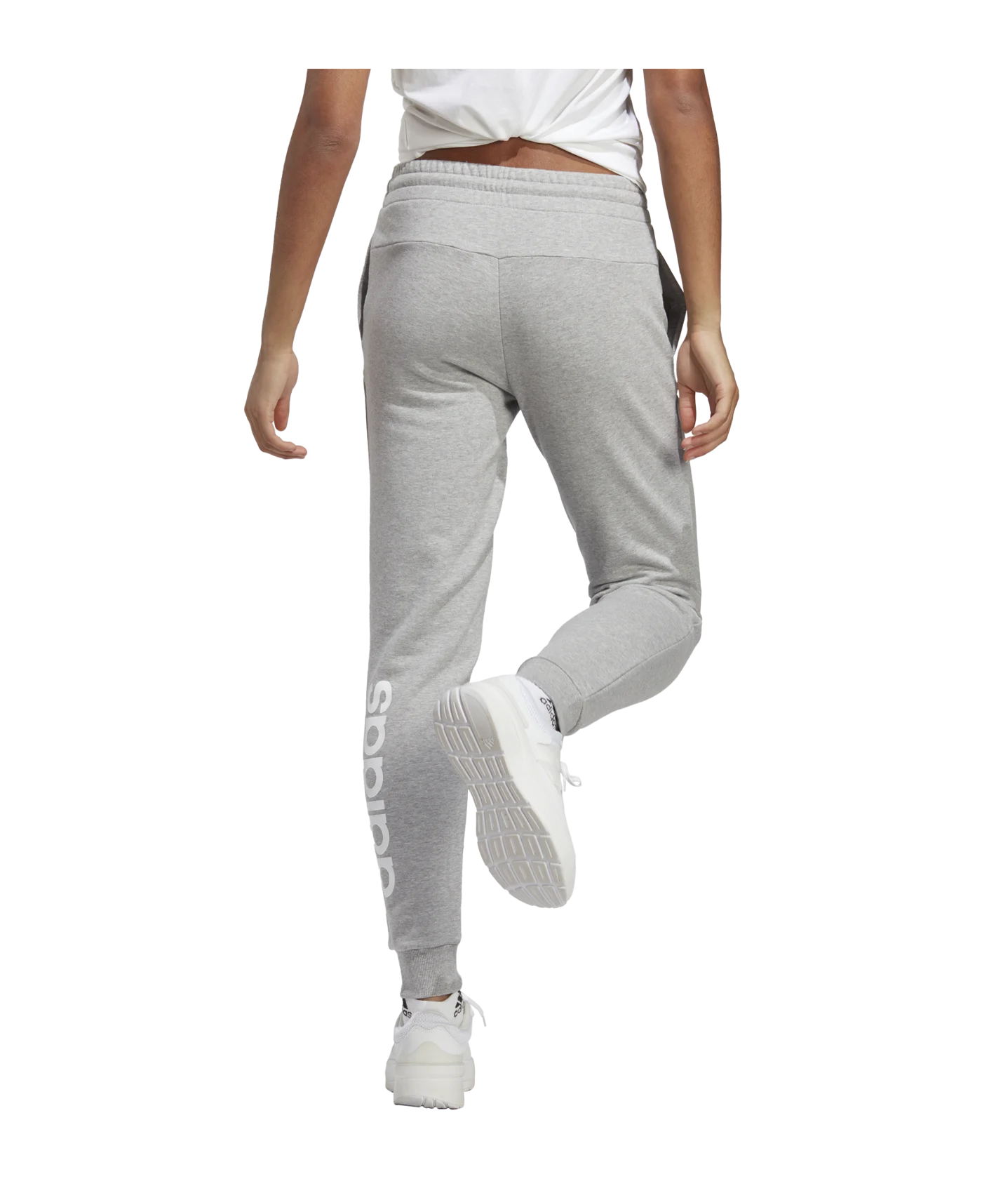 adidas Essentials Linear French Terry Cuffed Pants Grey