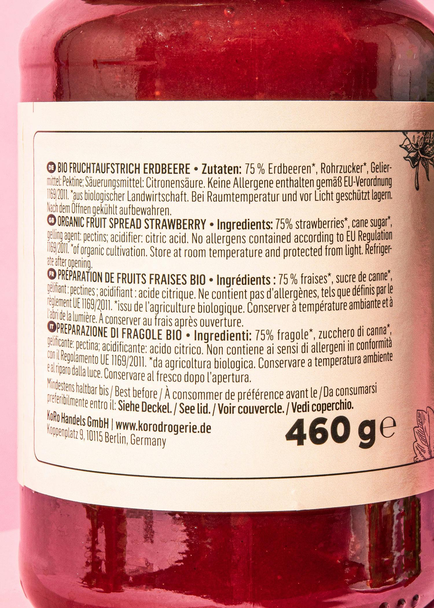 Bio Fruchtaufstrich Erdbeere 460 g