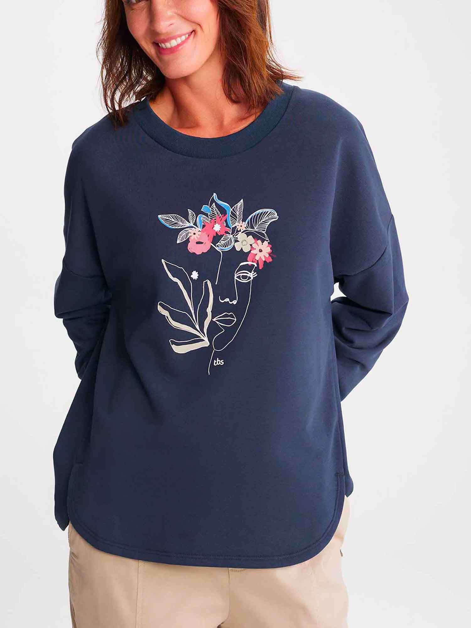 Sweat Femme Molletonné Eco Conçu Marine