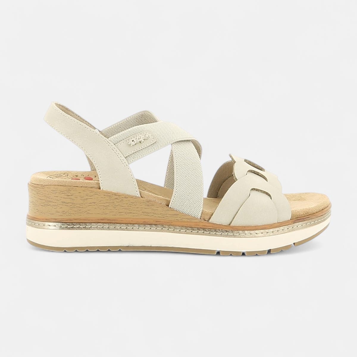 Sandales à talon compensé Femme beige