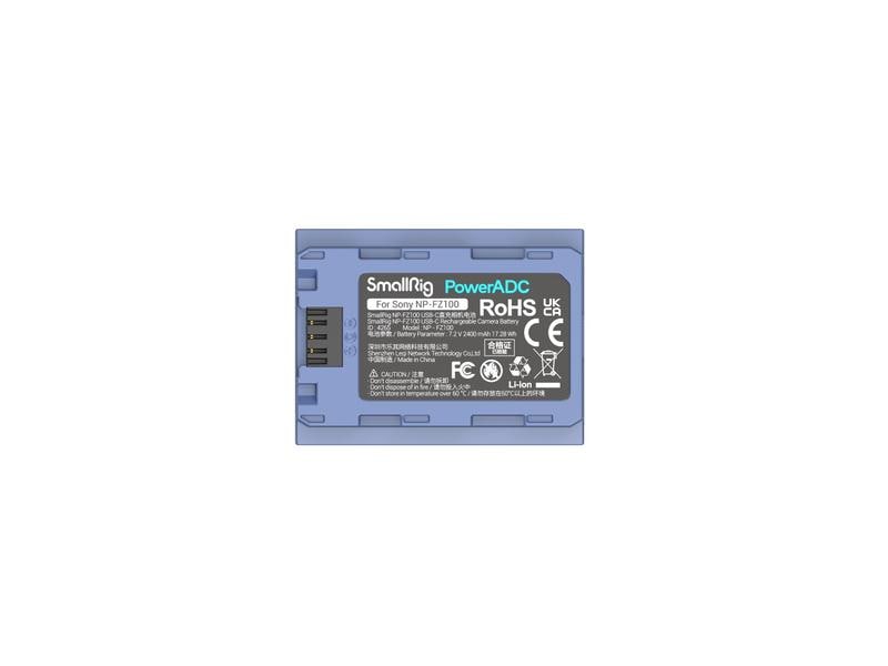 Smallrig Digitalkamera-Akku NP-FZ100 USB-C USB-C aufladbare Kamerabatterie