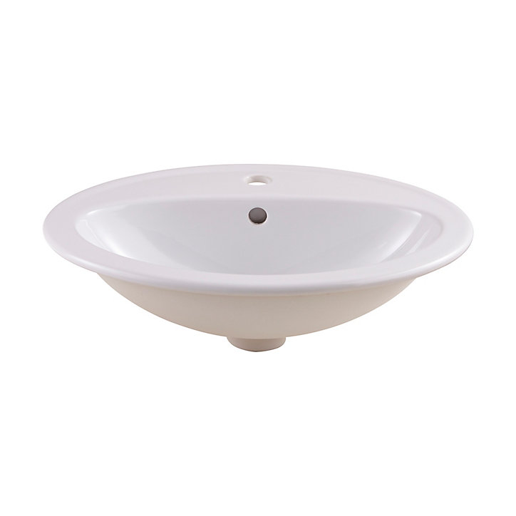 Vasque à encastrer céramique GoodHome Turso Blanc NF