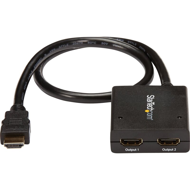 StarTech.com Splitter vidéo HDMI 4K à 2 ports - Répartiteur HDMI 1 x 2 alimenté par USB ou adaptateur d'alimentation