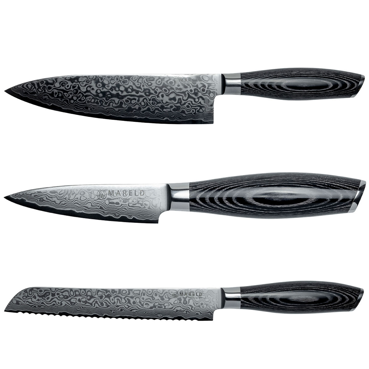 Mareld Akio Knivsett m. brødkniv, svart