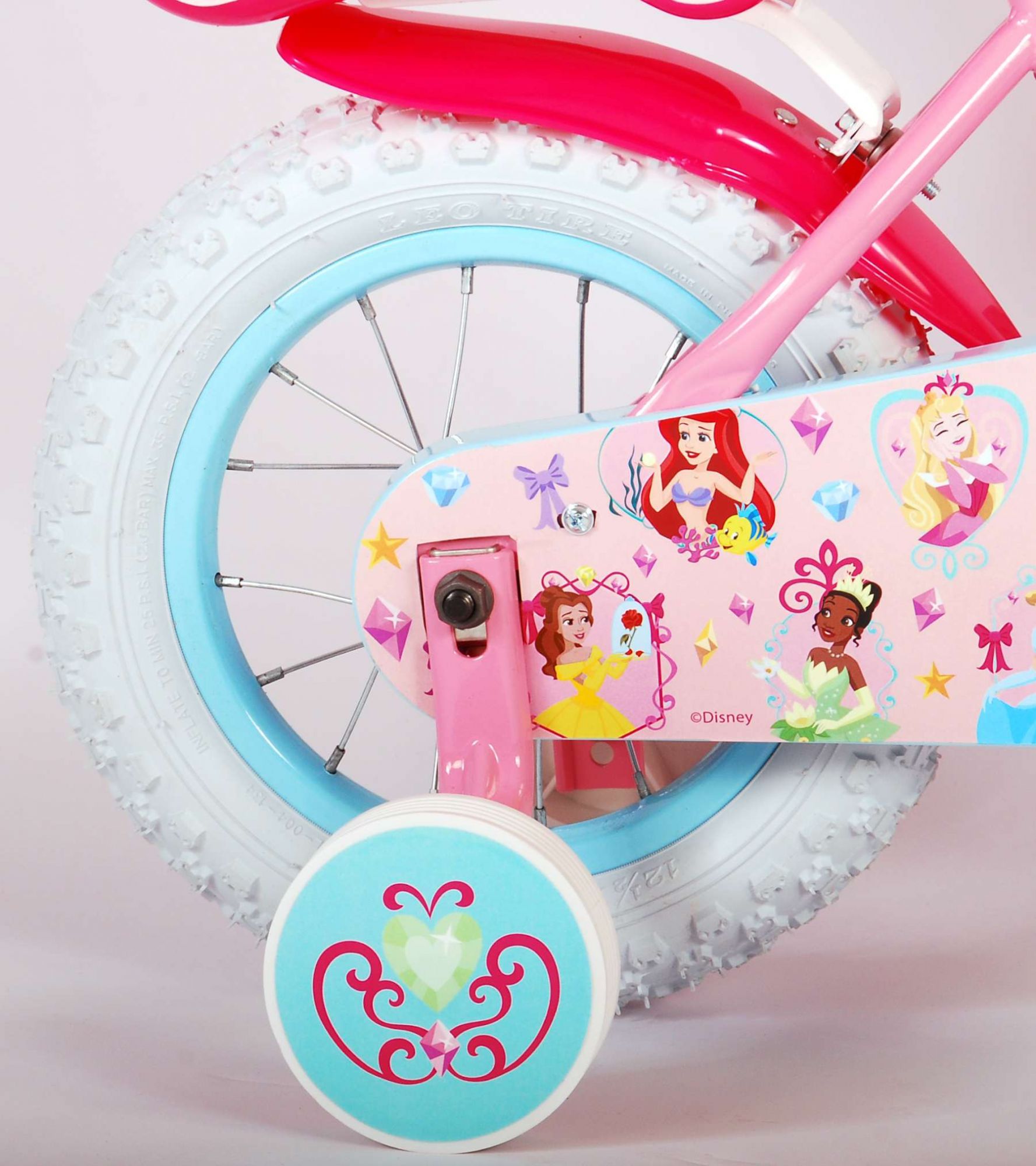 Kinderfahrrad Disney Princess für Mädchen 12 Zoll Kinderrad in Pink